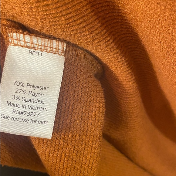 Nine West Burnt Orange Brown Puff Sleeve Sweater Blouse Top - Picture 12 of 12